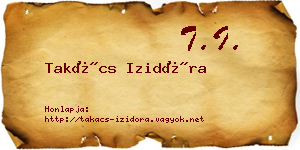 Takács Izidóra névjegykártya